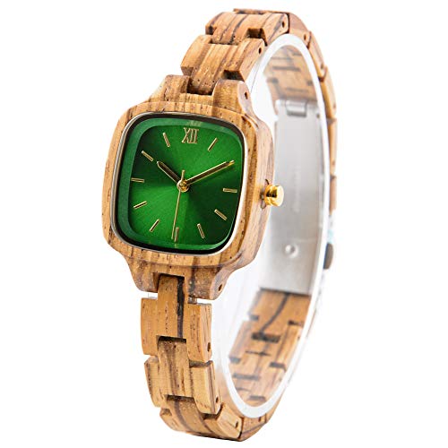 Reloj de pulsera de madera para mujer, con grabado personalizado, estilo casual, con esfera de...