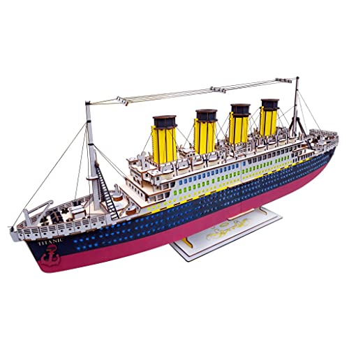 Titanic Wooden Puzzle Toy 371 PCS Modelo arquitectónico 3D Adultos y niños Rompecabezas...